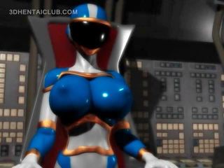 Didelis boobed anime hero elitas splendid į įtemptas kostiumas