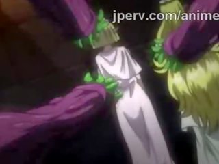 Groovy elf prinses geschroefd door bunch van tentakels in hentai tonen